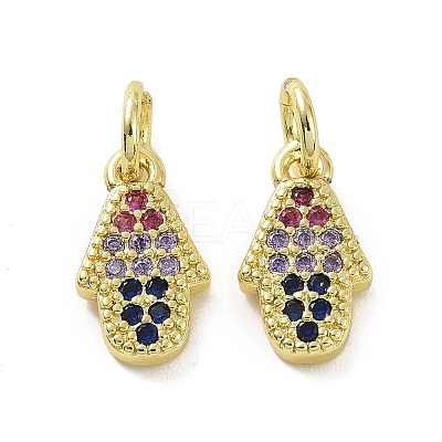 Brass Micro Pave Cubic Zirconia Charms KK-E068-VF089-1