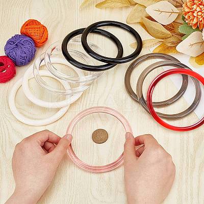 10Pcs 5 Colors Plastic Bag Handles FIND-WR0008-68-1