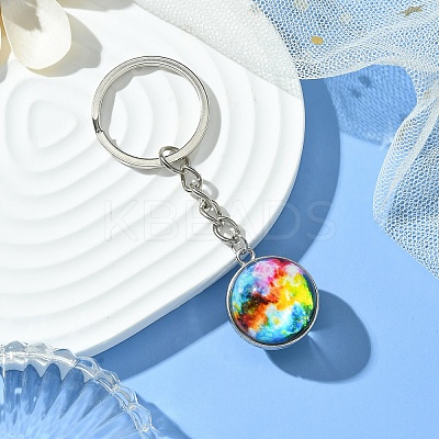 Round Glass Beads Keychain KEYC-YW00066-01-1