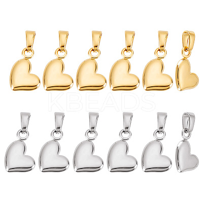 12Pcs 2 Colors 304 Stainless Steel Charms STAS-GO0001-05-1