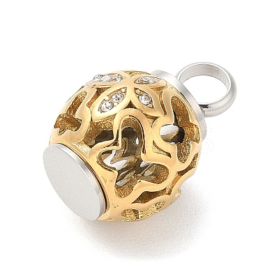 304 Stainless Steel Rhinestone Urn Ashes Pendants STAS-Q327-01-1
