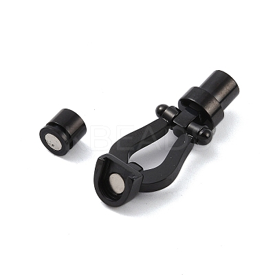 Ion Plating(IP) 304 Stainless Steel Magnetic Clasps with Glue-in Ends STAS-K282-02EB-1