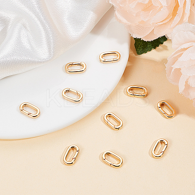 10Pcs Brass Spring Gate Rings KK-BBC0015-57G-01-1