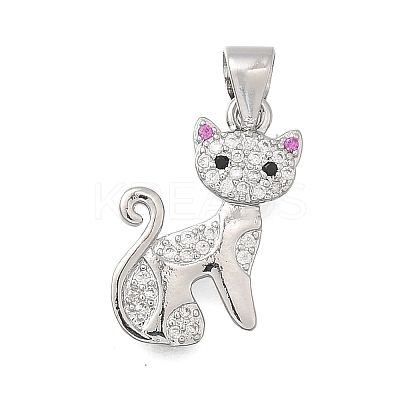 Brass Micro Pave Cubic Zirconia Pendants KK-D431-017P-1