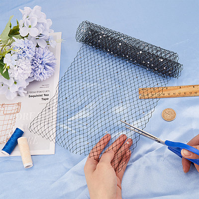 Polyester Big Eye Mesh Organza Veil DIY-WH0453-61A-1