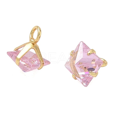 Brass Pave Cubic Zirconia Charms CU-CBABEB3-05G-1