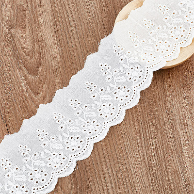 8 Yards Cotton Embroidery Flower Lace Ribbon OCOR-DR0001-04-1