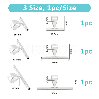 3Pcs 3 Styles Pin to Pendant Converter STER-FH0001-12-1