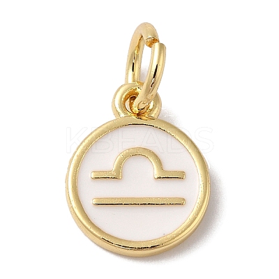 Real 18K Gold Plated Brass Enamel Charms KK-L216-001G-K02-1