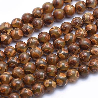 Tibetan Dzi Semi-Precious Stone Beads G-J358-06-8mm-1