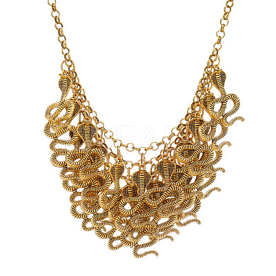 Exaggerated Alloy Multi-Layered Snake Bib Necklaces for Women FS-WGEB7D7-01-1