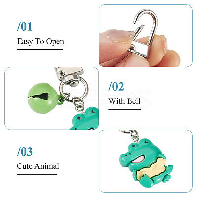 4Pcs 4 Styles Animal Resin Pendant Decorations HJEW-TAC0069-1