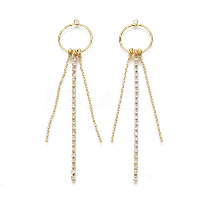 Brass Big Chain Tassel Pendants X-KK-S355-004-NF-1