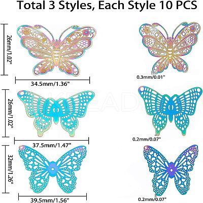 201 Stainless Steel Filigree Pendants STAS-UN0011-91M-1