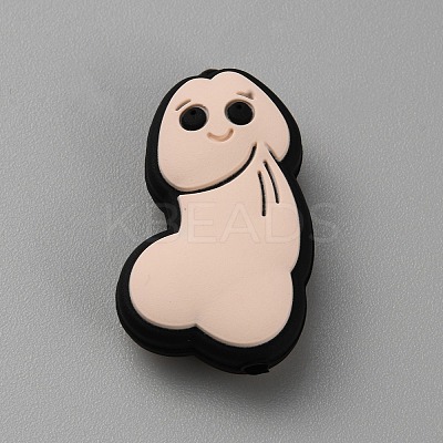 Little Doll Food Grade Eco-Friendly Silicone Focal Beads SIL-WH0017-005A-1