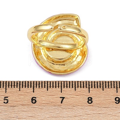 Brass Enamel Adjustable Cuff Rings for Women RJEW-G357-01F-1