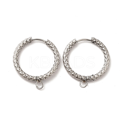 Tarnish Resistant 201 Stainless Steel Hoop Earrings Findings STAS-I695-02F-1