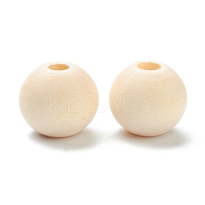 Natural Unfinished Wood Beads WOOD-XCP0001-19E-1