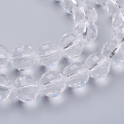 Transparent Glass Bead Strands GLAA-R095-10mm-15-1