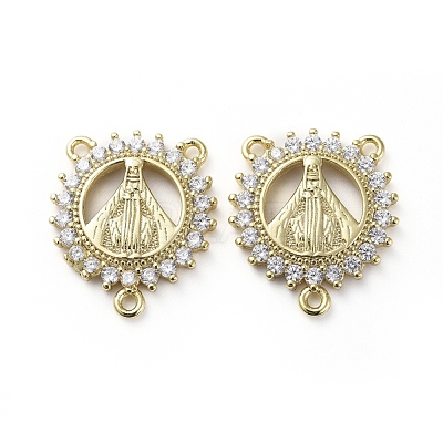 Brass Micro Pave Cubic Zirconia Chandelier Component Links ZIRC-G157-30G-1