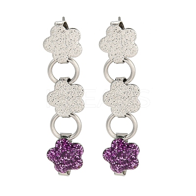 304 Stainless Steel Enamel Stud Earrings EJEW-S229-14P-02-1