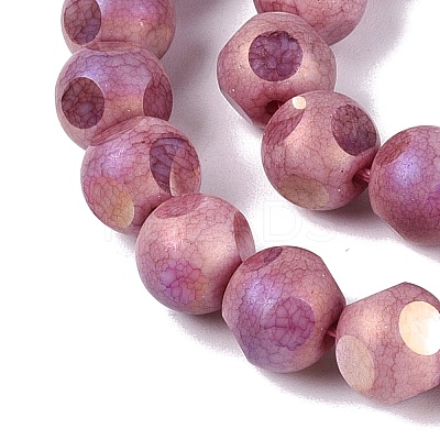 Ombre Effect Dyed Electroplate Opaque Glass Beads Strands EGLA-Q130-01A-15-1