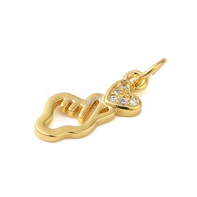 Rack Plating Brass & Clear Cubic Zirconia Pendants KK-S372-11G-1