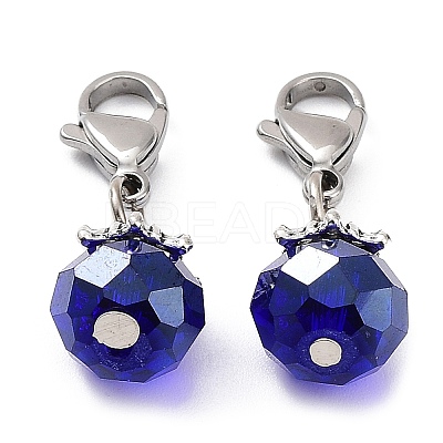 Electroplate Faceted Glass Pendants HJEW-TAC0004-08-1