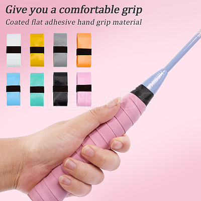 8 Bundles 8 Colors PU Leather Anti-slip Badminton Tennis Racket Grip Tape DIY-SP0005-45B-1