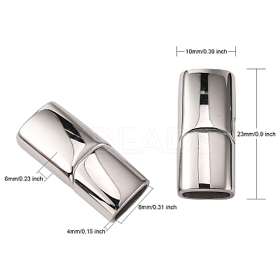 Tarnish Resistant 316 Surgical Stainless Steel Magnetic Clasps with Glue-in Ends STAS-G241-14A-P-1