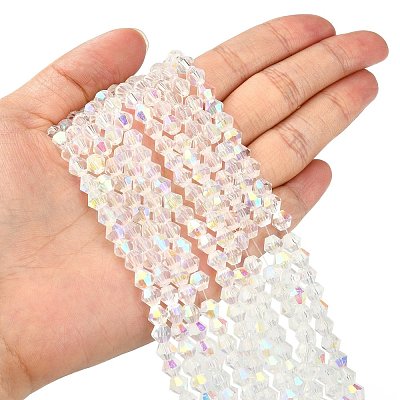 Glass Beads Strands GF4mmC28-AB-1
