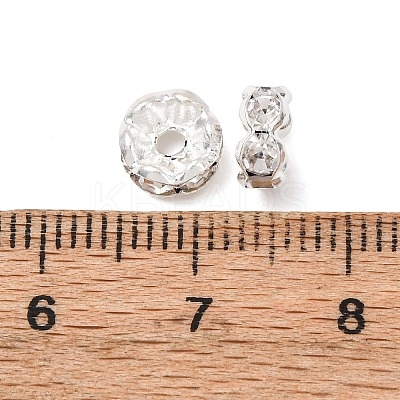 Brass Rhinestone Spacer Beads RB-A014-L7mm-01S-1
