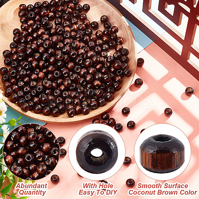 Dyed Natural Wood Beads WOOD-GO0001-07B-1