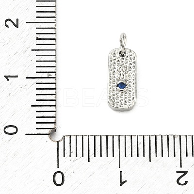 Five Elements Theme Brass Micro Pave Clear Cubic Zirconia Charms KK-F934-02C-P-1