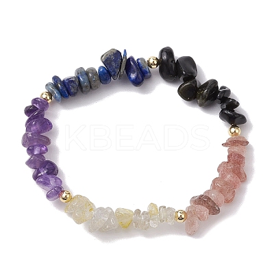 12Pcs 12 Styles Constellations Guardian Gemstone Stretch Bracelets BJEW-JB11108-1