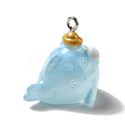 Marine Series Transparent Resin Pendants RESI-E031-02P-02-1