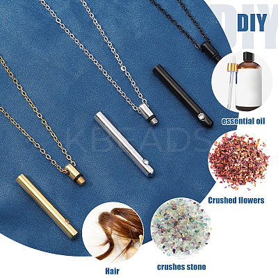 3Pcs 3 Colors 304 Stainless Steel Cable Chain Necklaces NJEW-CA0001-24-1