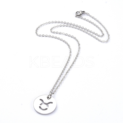 Non-Tarnish 304 Stainless Steel Pendant Necklaces NJEW-E147-06P-1