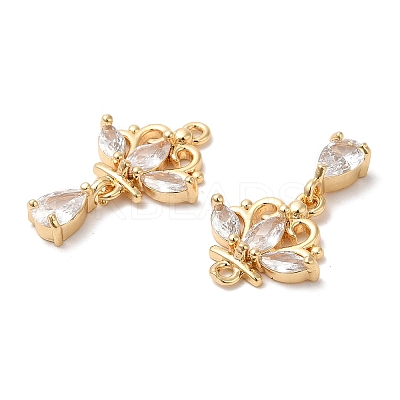 Brass with Glass Rhinestone Pendants X1-KK-B074-09G-1