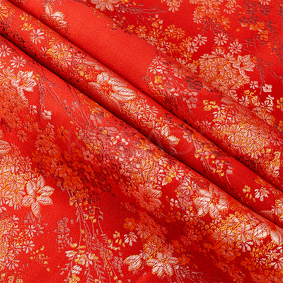 Chinese-style Flower Pattern Polyester Fabric for Clothing & Home Decor DIY-WH0622-735A-1