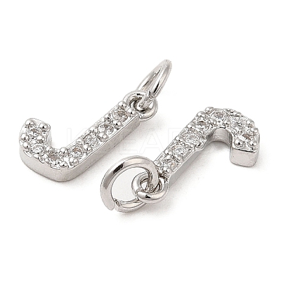 Brass Micro Pave Grade AAA Cubic Zirconia Charms ZIRC-P067-11P-J-NR-1