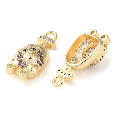 Brass Micro Pave Cubic Zirconia Pendants KK-F862-08G-1