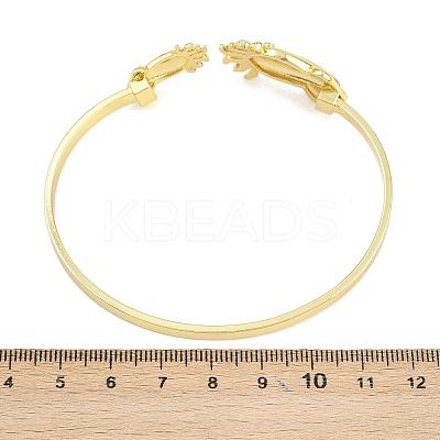 Marine Organism Brass Cuff Bangles for Women BJEW-D368-03M-G-1