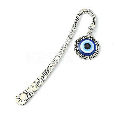Resin Evil Eye Pendant Bookmarks AJEW-JK00281-1