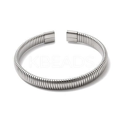 304 Stainless Steel Flat Snake Chains Cuff Bangles for Women BJEW-A067-05P-1