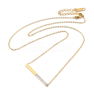 Ion Plating(IP) 304 Stainless Steel Rectangle Bar Pendant Necklaces NJEW-P290-01G-1