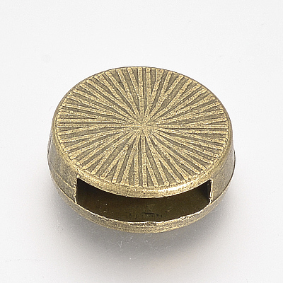 Tibetan Style Alloy Slide Charms Cabochon Settings PALLOY-Q341-04AB-FF-1