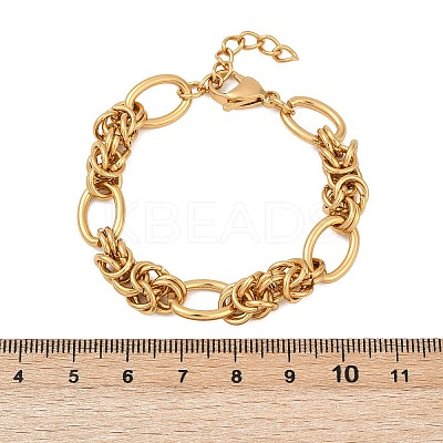 304 Stainless Steel Oval Link Chain Bracelets for Women BJEW-C104-01D-G-1