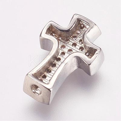 Brass Micro Pave Cubic Zirconia Beads ZIRC-G087-28P-1