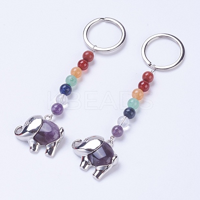 NaturalAmethyst Chakra Keychain KEYC-P040-E10-1